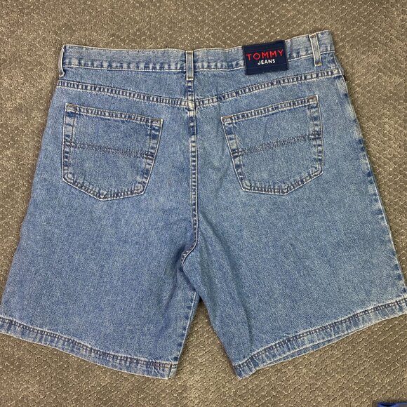 Vintage Y2K Tommy Hilfiger Denim Shorts Men's 38 Blue Jean cotton Made in Canada - Picture 1 of 10